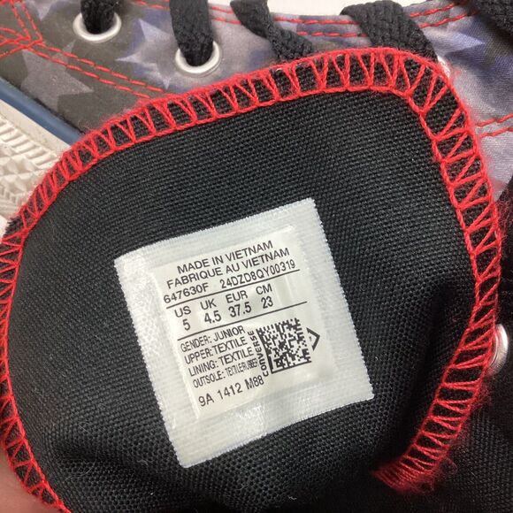 Converse All-Star-Youth Sz 5-Red/White/Blue Midnight Stars Hi-Top Shoes- 647630F - Picture 9 of 9